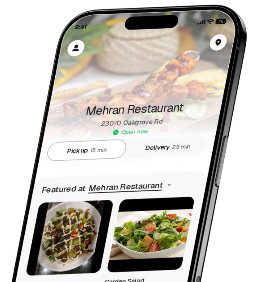Mehran Restaurant app preview