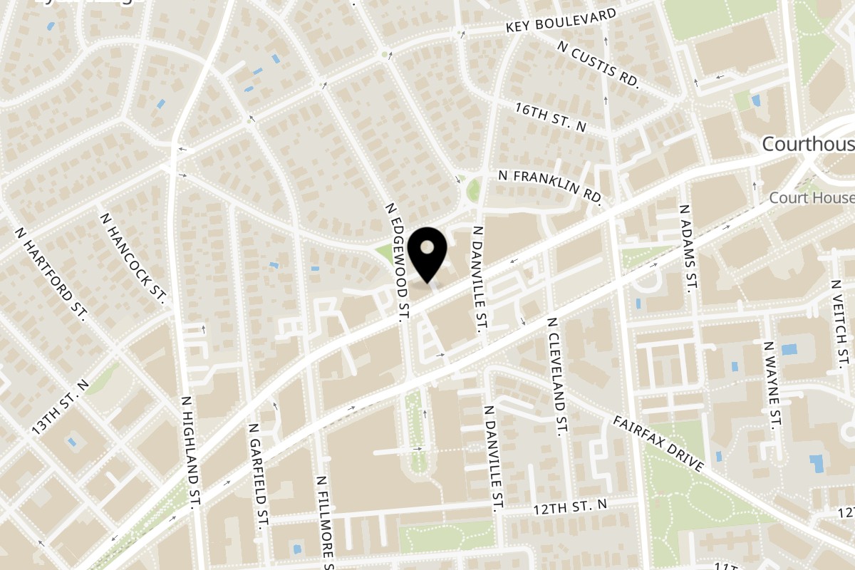 Map showing the location of Mehran Restaurant Arlington on 2721 Wilson Blvd in Arlington
